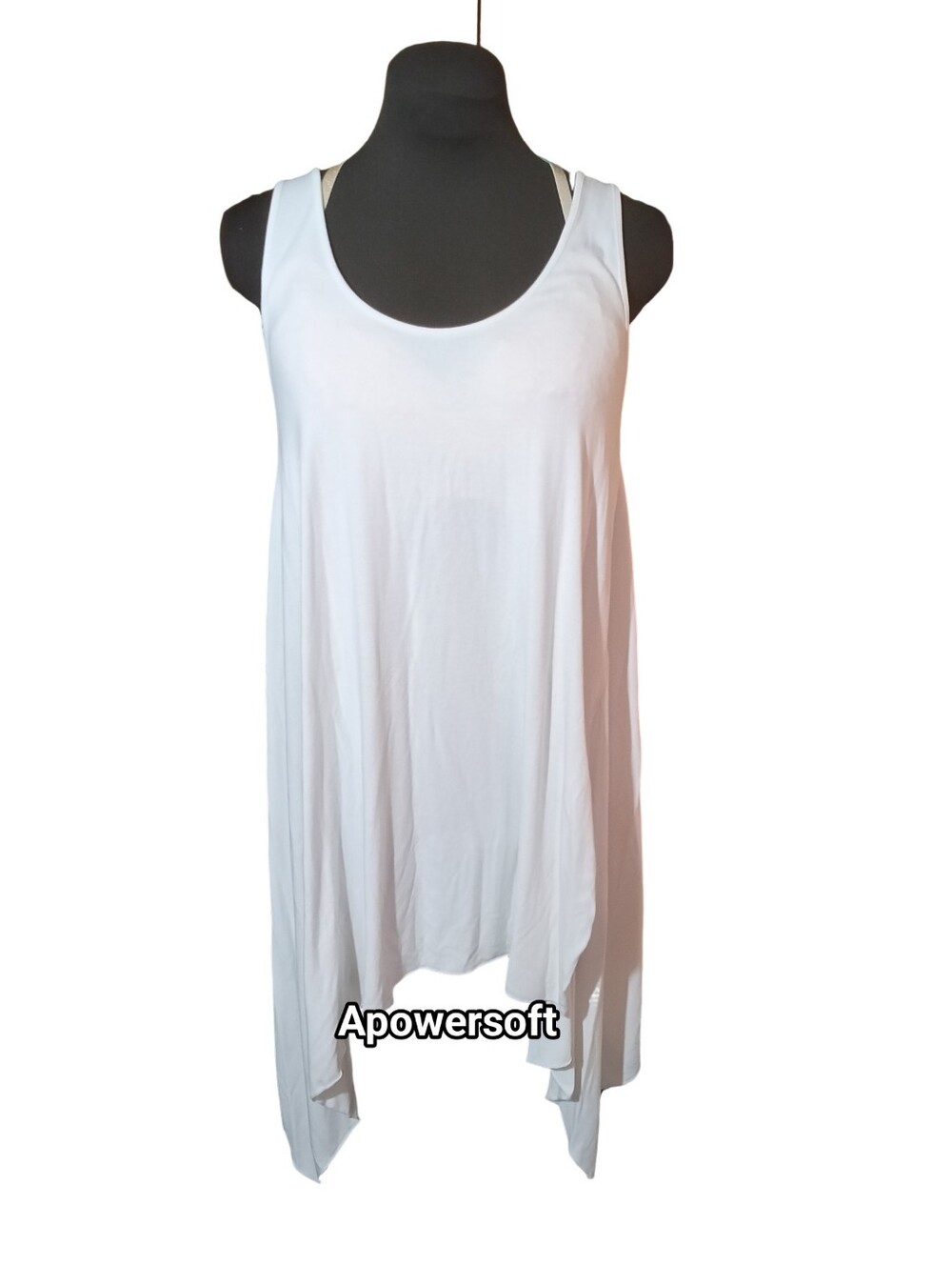 Soft Surroundings White Asymmetrical Tank Tunic Side Slit Size Small